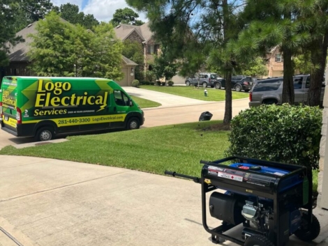 Generator and electrical service van.