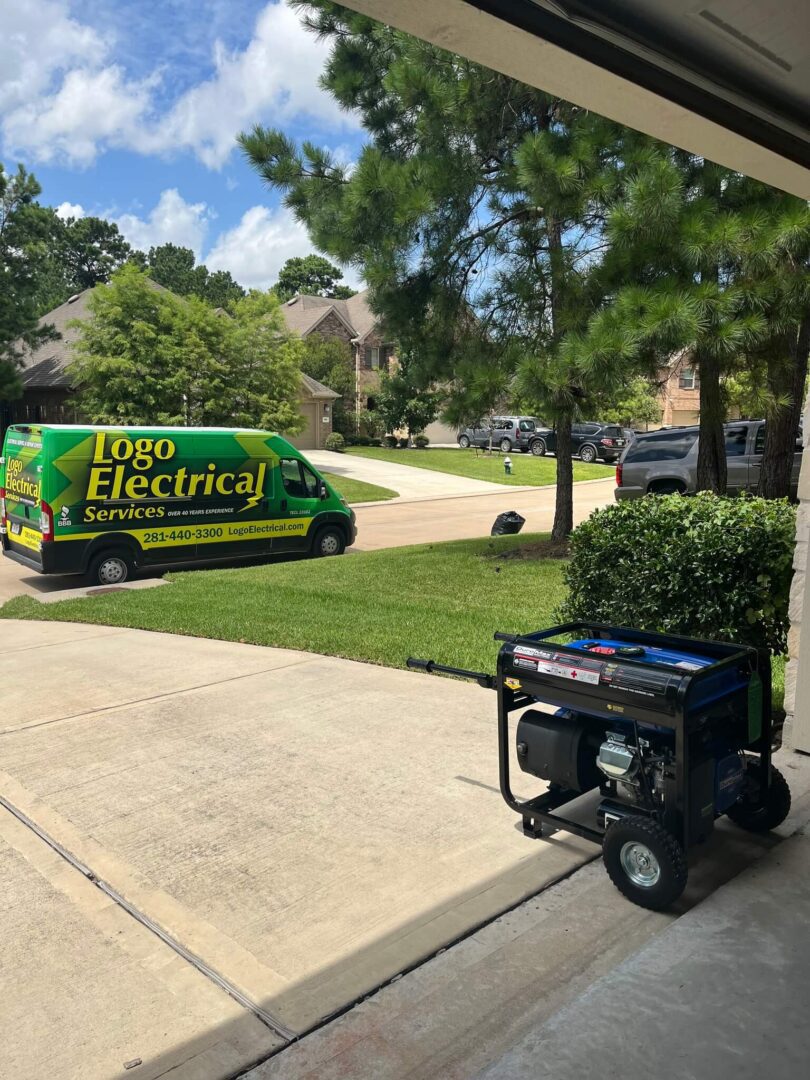 Generator and electrical service van.