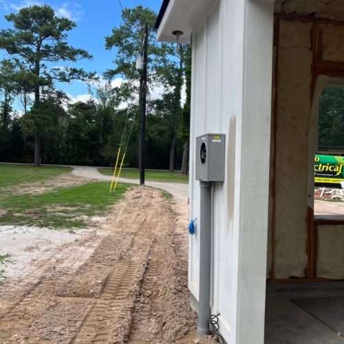 Electrical box and conduit near new home.